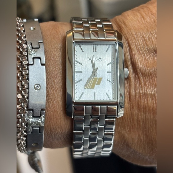 Bulova Silver Tank Watch Stainless 96A157 Corporate Collection New in Box main image 13